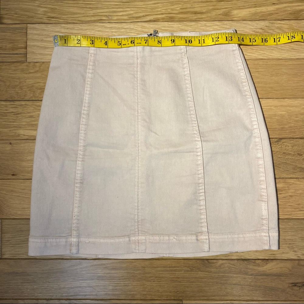 Free People Modern Femme Denim Mini Skirt in Tan Camel size 6 - Picture 7 of 10